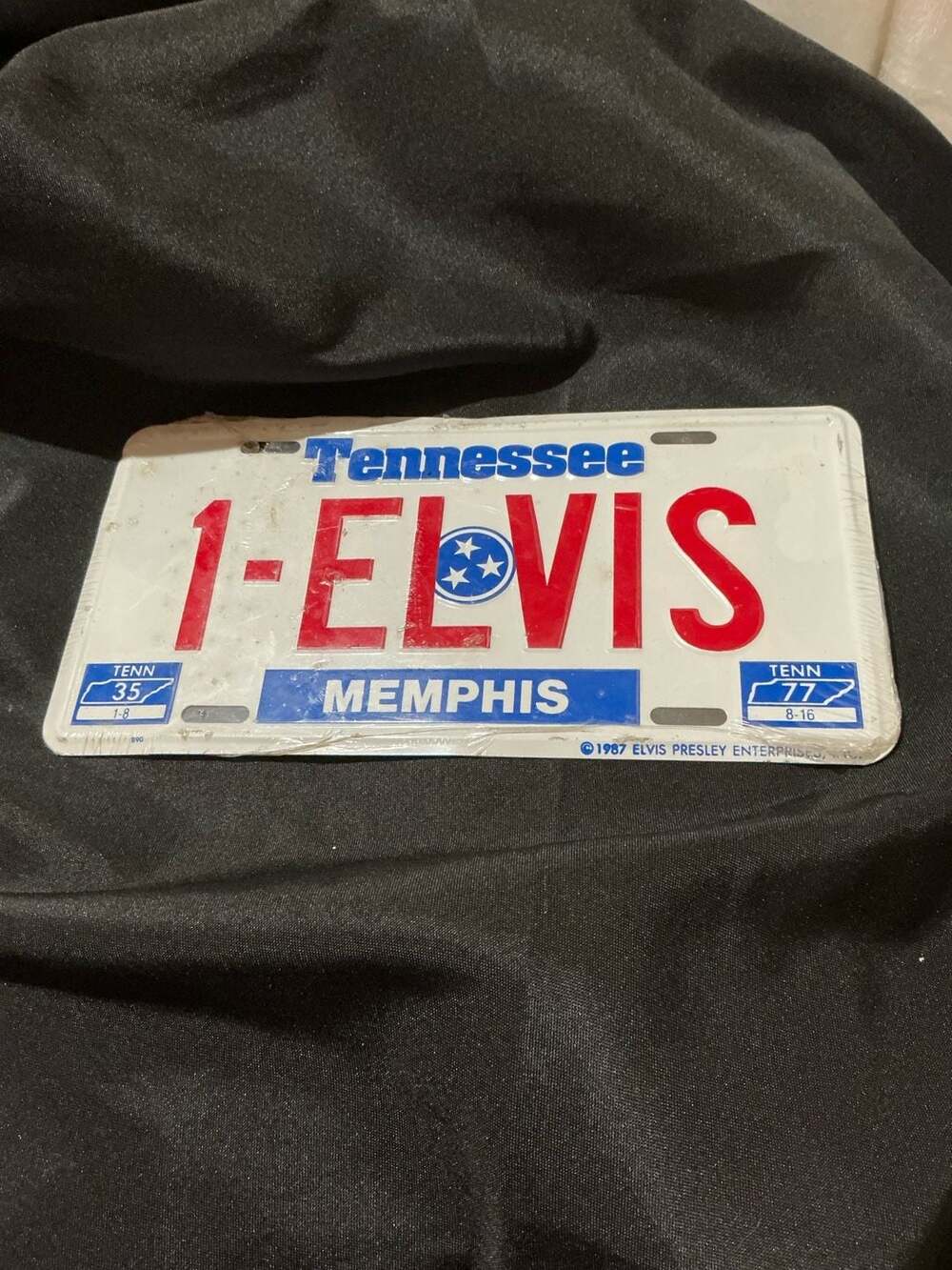 Vintage 1987 Elvis Presley Memphis Tennessee Collectible License Plate Tag
